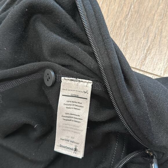 SMARTWOOL Black Merino 250 One-Piece Base Layer Long Sleeve Hood Bodysuit Size M - Picture 8 of 14